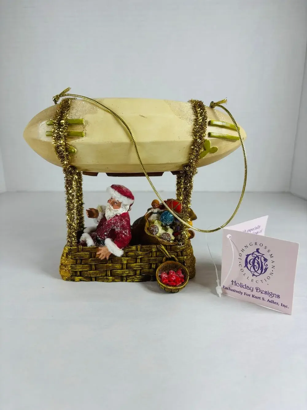 John Grossman Collection Santa Zeppelin Airship Ornament Kurt S. Adler w/Tag